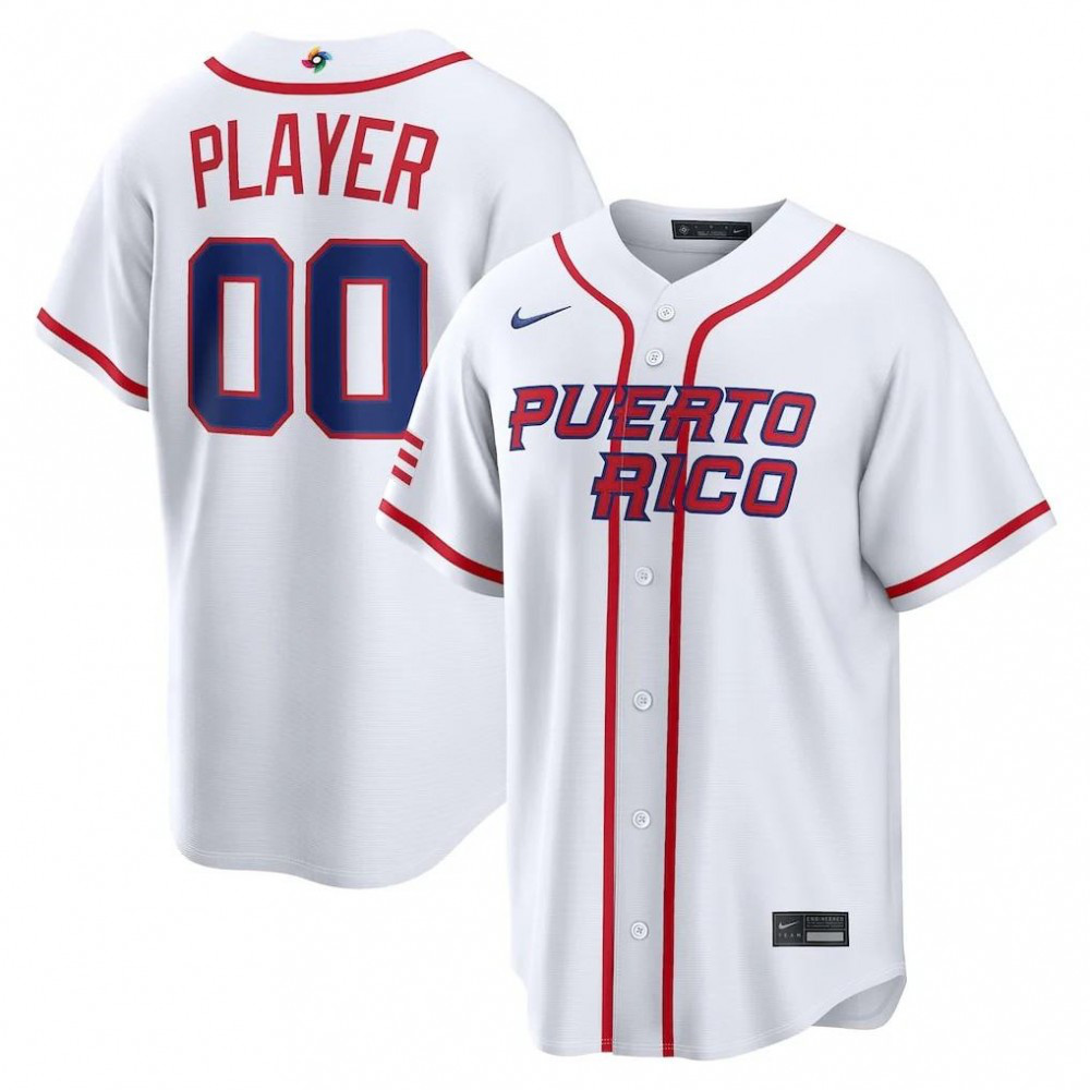 Puerto Rico Baseball 2026 World Baseball Classic Stadium Custom Jersey - White-Pro Kit Vault | Brand New 26/27 Sports Jerseys